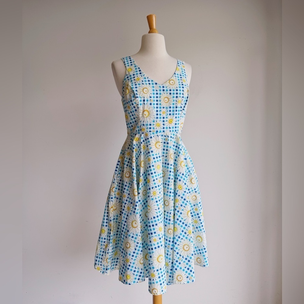 HELL BUNNY Sunshine 50's Rockabilly Pinup Swing Vintage Day Dress Medium - Picture 3 of 9